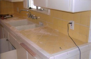 Before Speckle Finish (Tile kitchen counter)